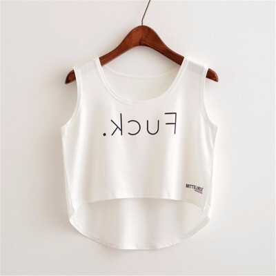 

Women Crop Top Sleeveless Print Summer Casual Top Women Short t-shirt Vest Tank Tops