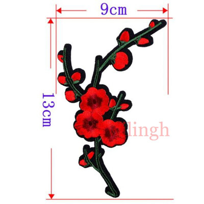 

1 Piece Patches Red Flower Embroidered Patch 3D Applique DIY Sewing Repair Accessories Fabric Stickers Wedding Clothing Patches