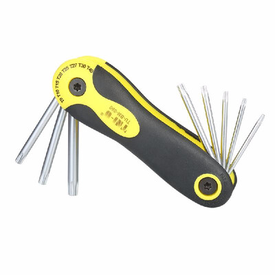 

TNI-U TU-BM-080 8-Piece Folding Star Key Wrench Set Screwdrivers Kit T-9 to T-40