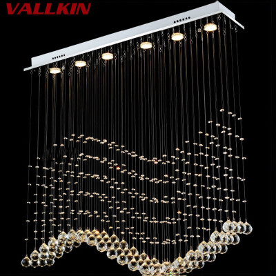 

Modern Minimalist Restaurant K9 Crystal Chandeliers for Dining Room Rectangle Chandelier Pendant Lamp Hotel Bedroom Living Room