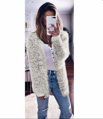 

Women Long Sleeve Casual Knit Coat Cardigan Fashion Coat The New Sweater Cardigan Coat Pocket Sweater Solid Coat Hooded Knit Cardi