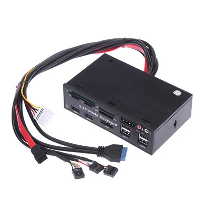 

525"All-in-One Media Dashboard Multi-Function Front Panel Card Reader USB 20&USB 30 ESATA