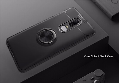 

Goowiiz Phone Case For OnePlus 6 Luxury Metal Ring Magnetic Bracket TPU Shockproof Cooling