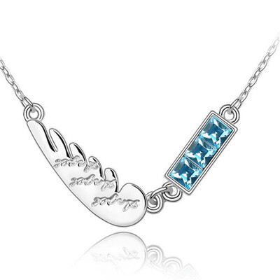 

100 Original Austria Crystals from Swa Elements Necklaces Pendants For Women Best Gift White Gold Plated 2203