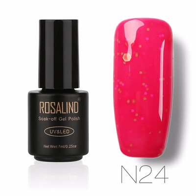 

ROSALIND Gel 1S 7ml N01-24 Cheese Series Nail Gel Polish UV LED Glitter Manicure Nail Art Semi Permanent Soak Off gel lacquer