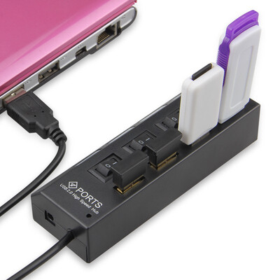 

Mzxtby 4 Port Micro USB Hub 20 USB Splitter High Speed 480Mbps USB 20 Hub LED With ONOFF Switch For Tablet Laptop Computer Note