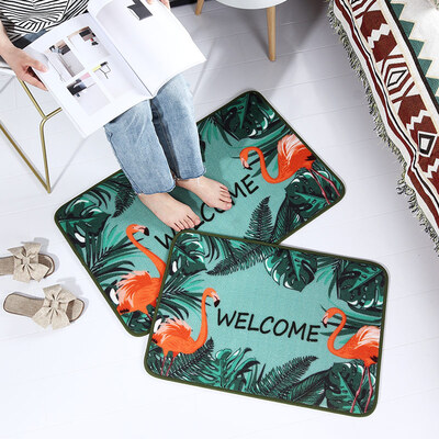 

Huiduo HUIDUO Nordic ins wind flamingo into the door mat entrance hall porch anti-slip mat network red mat 4565CM
