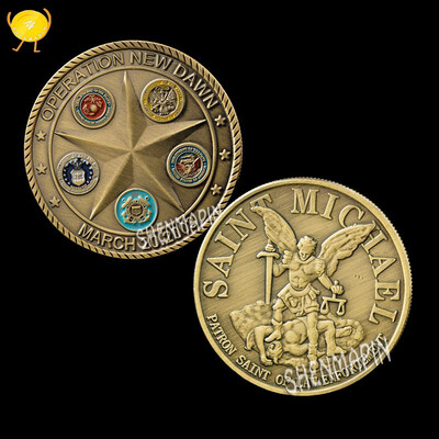 

US New Orleans Police Iraq Gulf War St Michaels Patron Saint Commemorative Coin Five Armies Five-pointed Star Challenge Coin