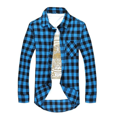 

Fashion Spring Brand Mens Casual Plaid Shirts Long Sleeve Red&Black Checked Shirt Slim Fit Flannel Shirts for Men T-Shirt