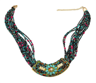 

Idealway New Seed Bead Necklaces Handmade Boho Style Multilayer Chain Long Beaded Necklaces Pendants Choker For Women Jewelry Set