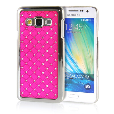 

MOONCASE Hard Chrome Plated Star Bling Back ЧЕХОЛ ДЛЯ Samsung Galaxy A3 Hot pink