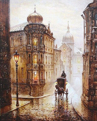 

Frameless DIY Oil Painting By Numbers Hand Painted Modern Wall Canvas Painting Picture For Living Room The streets of Europe
