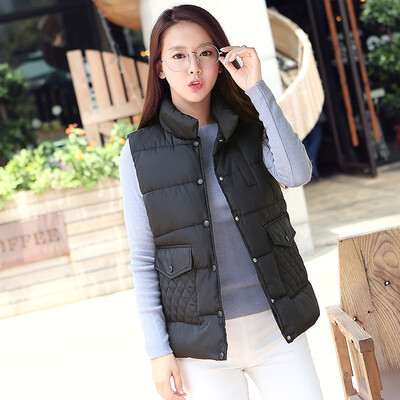 

Down Cotton Vest Female New Arrival Womens Stand Collar Cotton Vest