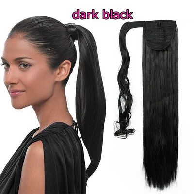 

Hot Sell Sexy Long Straight Curly Tie upWrap Around Ponytail Clip in Hair Extensions 17-26 inch