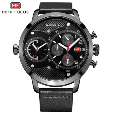 

MINI FOCUS Fashion Sports Leather Strap Men Watch MF0030G