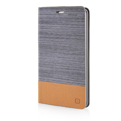 

MOONCASE Canvas Design Leather Side Flip Wallet Pouch Stand Shell Back ЧЕХОЛ ДЛЯ Samsung Galaxy Note Edge N9150 Dark Brown
