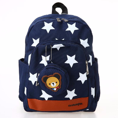 

Kids School Bags Canvas Cute Star Pattern Travel Backpack Children Kindergarten Schoolbags With Coin Purse