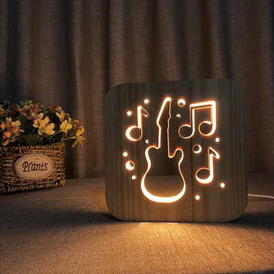 

Guitar Gift Wood Light Creative 3D LED Night Light