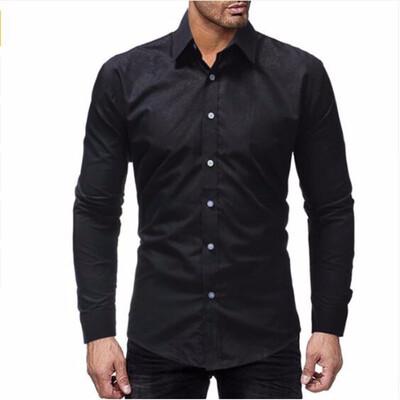 

2018 Autumn New Hot sale Mens Shirts Fashion Brand Slim fit Solid color Shirt Male Long Sleeves Casual Shirt Camisa Masculina