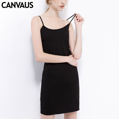

Canvaus Summer New Women Medium And Long Section Sexy Slim Casual Cotton Dress Bottoming Dress Skirt