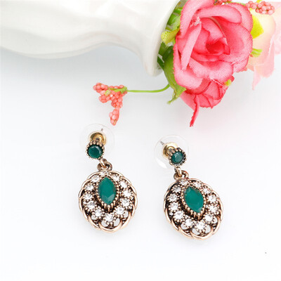 

Vintage Boho Jewelry Small Resin Dangle Earrings Antique Gold Color Bohemia Ethnic Party Wedding Bijoux Turkish Retor Gift 2018