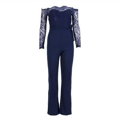 

Women Playsuit Jumpsuit Romper Long Trousers Lace Sleeve Pants