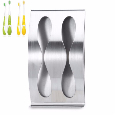 

Stainless Steel Toothbrush Razor Holder 2 Holes Self-adhesive Bathroom Accessories