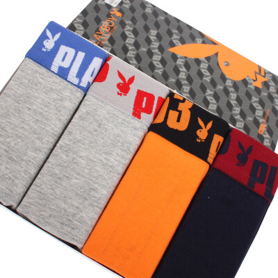 

Playboy men&39s underwear Men&39s flat pants comfortable stretch cotton in the waist box pants 4 gray red possession of blue gray blue orange XXXL