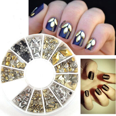 

Multi Style Studs Nail Art 3D Design Decoration Stickers Square Punk Rivet 1