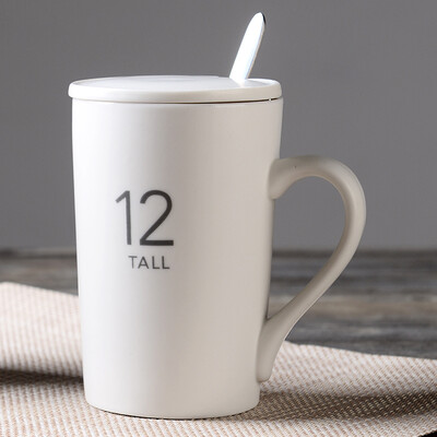 

Porcelain Soul Creative Ceramic Cup Couple Cups Coffee Cups with Straps Marks Cups Milk Cups 12oz
