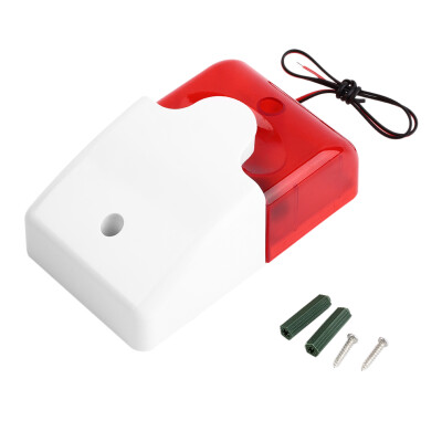 

Durable 12V Wired Sound Alarm Strobe Flashing Light Siren Home Security