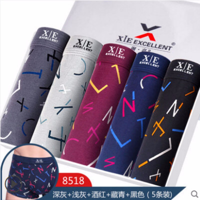 

Xie Jiaer 5 gift box mens underwear mens cotton sweat-absorbent breathable boxer shorts