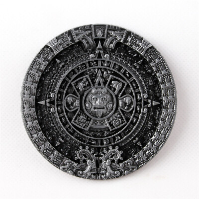 

Pansy Brand Buckles For Mens New Vintage Pewter Aztec Calendar Circle Belt Buckles Mayan Indian Detailed