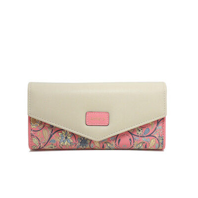 

Small Floral women wallets envelope wallet triple buckle long womens purses fashion high quality laides clutch bag