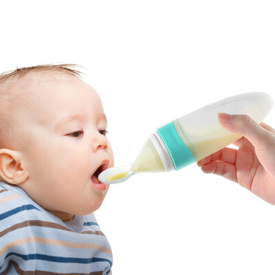 

New Bemy paste spoon bottle baby food supplement silicone squeeze rice noodle feeding feeder baby tableware 8368
