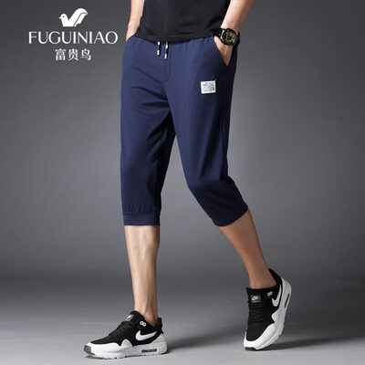 

Fugui bird FUGUINIAO shorts mens casual pants sports shorts casual sports pants lace pants shorts men blue 3XL