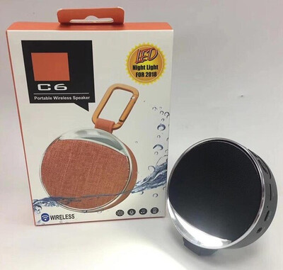 

WH C6 Wireless Portable Bluetooth Speaker Waterproof Mini Stereo LED Night Light Speaker with Hook Support TF Card for xiaomi