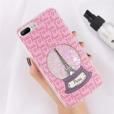 

Glitter Bottle Quicksand Dynamic Phone Case Bling Flowing Sequins Cases For iPhone 8 7 6 6s Plus X