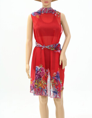 

Chiffon Sleeveless Vest Style Scarf Wrap Skirt Tops Sarong Tunics Magic Scarf Cape Beach Cover up