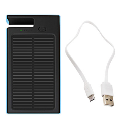 

12000mah двойной USB солнечной энергии банк возглавил зарядное устройство для мобильного телефона, блокнот синий