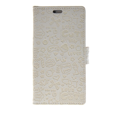 

MOONCASE Cute Little Witch Leather Side Flip Wallet Card Holder Stand Pouch ЧЕХОЛ ДЛЯ Huawei Ascend P8 White