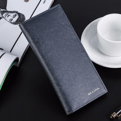 

Korean version of long mens wallet thin soft leather business casual wallet multi card