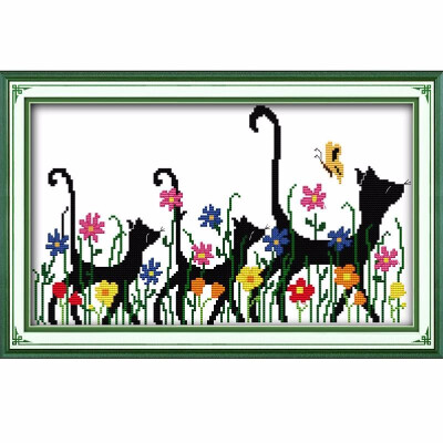 

DIY Handmade Needlework Counted Cross Stitch Set Embroidery Kit 14CT Three Animals Pattern Cross Stitching 41 28cm Home Decorati