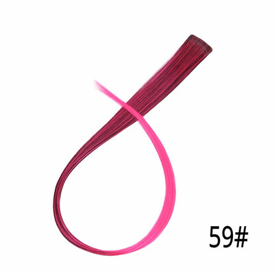 

20" Synthetic Clip In Hair Extensions One Piece Rainbow Clip On Hair Pieces For Women 50cm Purple Pink Wig Ombre Hair Extension