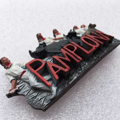 

1Pcs New Handmade Painted Spain Pamplona 3D Fridge Magnet Home Decortion Tourism Souvenirs Magnetic Stickers