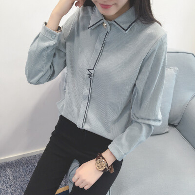 

Spring Autumn New Fashion Women Shirt Korea Style Long Sleeve T Shirts Corduroy Blouse