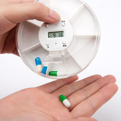 

Multi-Alarm Timer Pill storage box 7 Slots Round Daily Weekly 7 Days Tablet Medicine Organizer pill case Reminder Holder