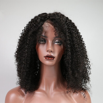 

T-top Hair Afro Kinky Curly Human Hair Lace Front Wigs For Women Remy Hair Glueless Wigs With Baby Hair Bleached Knots
