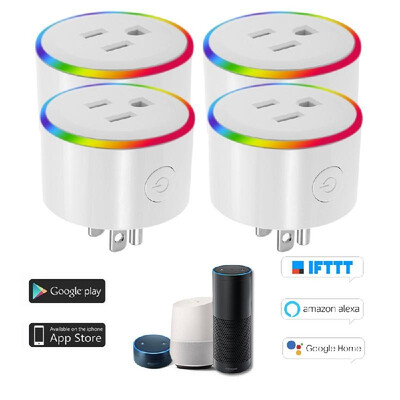 

WiFi Smart Plug LED Indicator Voice Control for Amazon Alexa&for Google Home