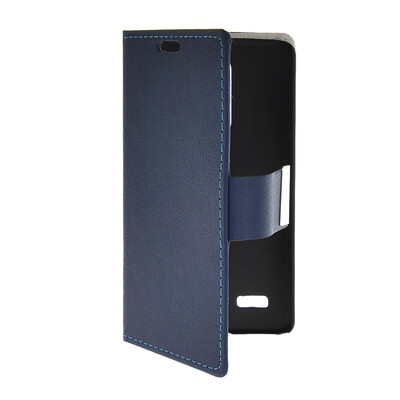 

MOONCASE Slim Leather Side Flip Wallet Card Slot Pouch with Kickstand Shell Back чехол для LG L Bello D331 / D335 Blue